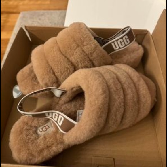 UGG Shoes - Brand new UGG Fluff yeah slippers slides chestnut brown